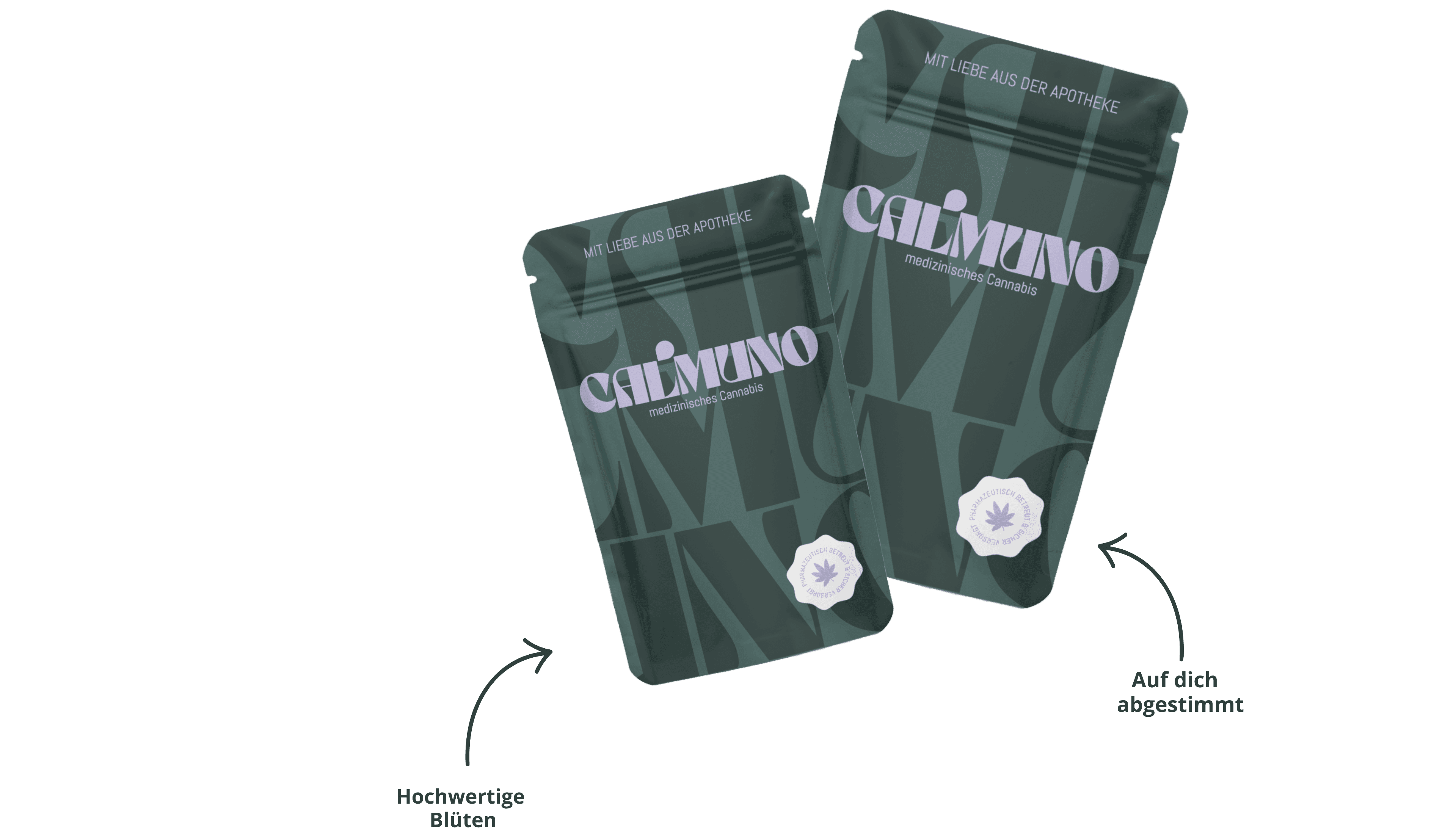 2 Doypacks mit Calmuno Aufrduck